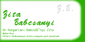 zita babcsanyi business card